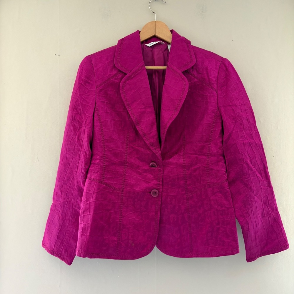 VTG Laura Ashley Womens Wool Silk Blazer Size S Pink Feminine Office Maximalist